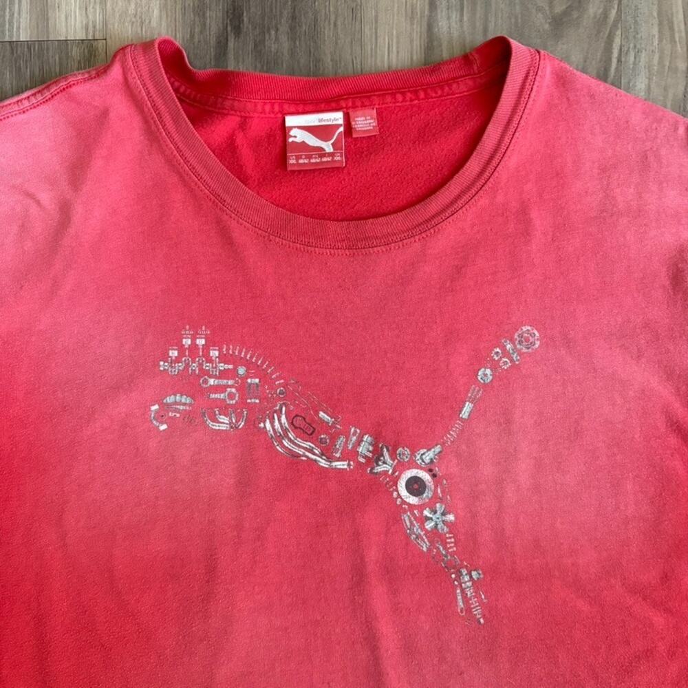 Vintage Puma T-Shirt Men's Size XL Sun Faded Gradient Worn Distressed Software